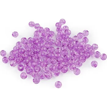 Dětské navlékací korálky Plastové korálky kraklované Ø6 mm, malé, 11 (26) fialová