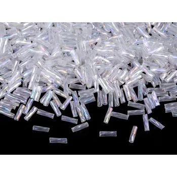 Dětské navlékací korálky Rokajl kroucené tyčky 6 mm, velké, M-161T bílá