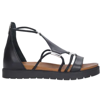 Dámské sandále Černé Kožené Dámské Sandály S Kovovými Detaily Wojas 7601251 41