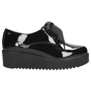 Dámské polobotky Černé Šněrovací Polobotky Dámské Z Lakované Kůže Wojas 4604331 35