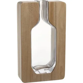 Váza Leonardo Dřevěná váza AUTENTICO 30 cm – dřevo & sklo