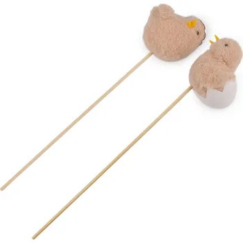 Velikonoční dekorace Zápich velikonoční kuřátko, barva béžová