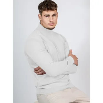 Pánský svetr Pánský bavlněný rolák v bílé barvě, VELIKOST S