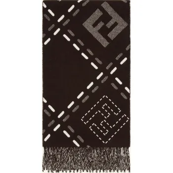 Kabelka Fendi Dámská Šála, tmavě hnědá / bílá, one size