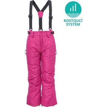 Snowboardové kalhoty Rostoucí dětské lyžařské kalhoty LOAP CUAL GROW SYSTEM 112/116 Růžová, Černá