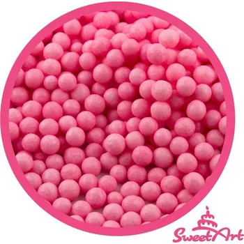 Jedlá dekorace na dort SweetArt cukrové perly růžové 5 mm (80 g) BPRL-051.5008_S01