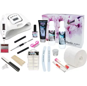 Startovací sada na Polygel nehty XXXL 180W bílá s bruskou 10W