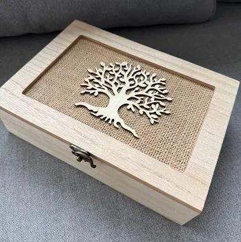 Souprava šperků Dřevěná velká šperkovnice Strom života