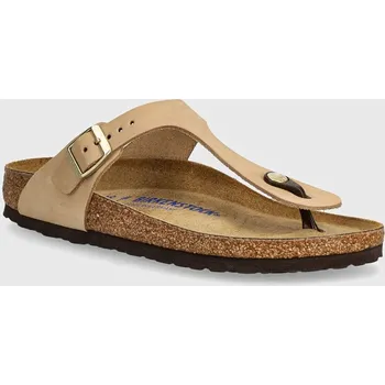 Dámská obuv Nubukové žabky Birkenstock Gizeh SFB 1019014 béžová 08X, EUR 38