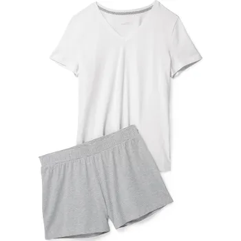 Dámské noční prádlo 719295 - Tchibo - Krátké pyžamo - pro ženy - vel. M 40/42 - barva: bílá/s proužky