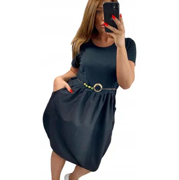 Dámské šaty V629 ŠATY BUBLINOVÉ ŠATY S PÁSKEM vel. 52 (6XL)