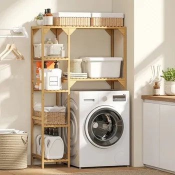 Koupelnový nábytek Bambusová polička nad pračku | přírodní