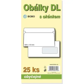 Set školních potřeb Obálky DL obyčejné s okénkem (bal.25ks)