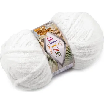 Příze Pletací příze Alize Softy Plus 100 g, střední, 1 (55) bílá