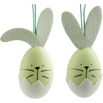 Velikonoční dekorace Velikonoční vajíčka k zavěšení, střední, 1 zelená sv.