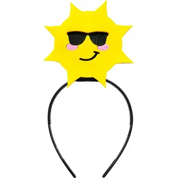 Čelenka ČELENKA SLUNCE KOSTÝM SLUNÍČKO LETNÍ OUTFIT POČASÍ PLST ŽLUTÁ