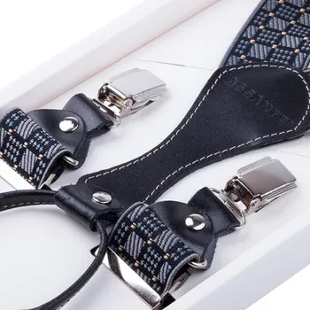 Kšandy Luxusní černošedé kšandy kožená poutka Assante 90067, Velikost Uni