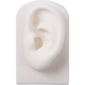Piercing Silikonový model levého ucha 7,8 × 4,9 × 4 cm Měkký tréninkový model pro nácvik piercingu a tetování bílá