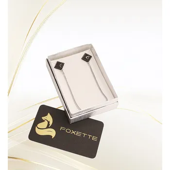 Náušnice Foxette Řetízkové náušnice chirurgická ocel Čtverec - Černá JF_0403