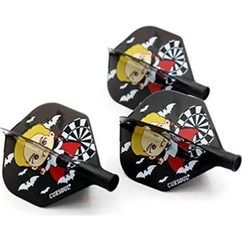 Letky na šipky Cuesoul TERO AK4 standard, černé s motivem upíra