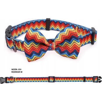 Obojek pro psa Obojek pro psa s motýlkem, nastavitelný, pro malé psy a kočky, cikcak vzor