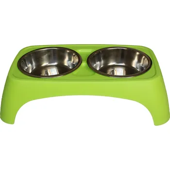 Miska pro psa PETplast Dvoumiska ocelová S