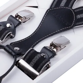 Kšandy Luxusní černošedé kšandy kožená poutka Assante 90060, Velikost Uni