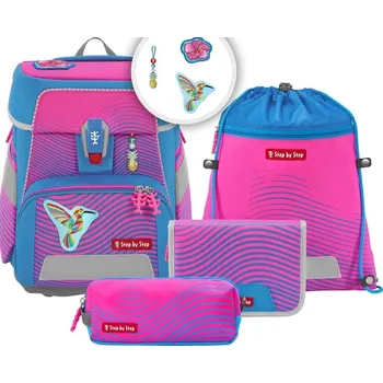 Školní batoh Step by Step SPACE NEON Kolibri Kaja 5-dílný set