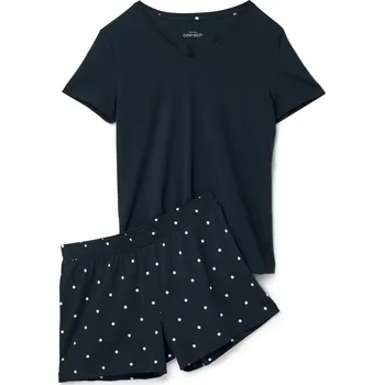 Dámské noční prádlo 723745 - Tchibo - Krátké pyžamo - pro ženy - vel. L 44/46 - barva: modrá/s puntíky