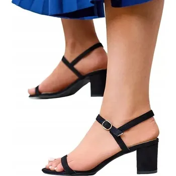 Dámské sandále ČERNÉ DÁMSKÉ SANDÁLY NA SLOUPOVÉM PODPATKU USOPI 37