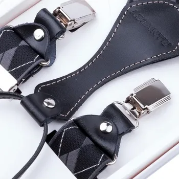 Kšandy Luxusní černé kšandy kožená poutka Assante 90052, Velikost Uni