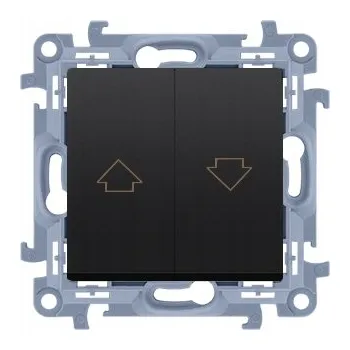 vypínač Roletový spínač/vypínač černý matný Simon10