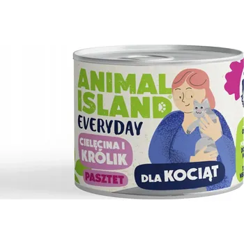 Krmivo pro kočku Vlhké krmivo pro koťata Animal Island telecí králík 200 g