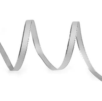 Stuha Stuha taftová šíře 6 mm s lurexem Varianta: 841 šedá světlá stříbrná, Balení: 10 m