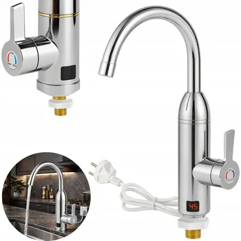 Průtokový ohřívač ELEKTRICKÝ PRŮTOKOVÝ OHŘÍVAČ VODY BATERIE LED REGULACE TEPLOTY