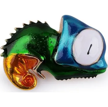 Brož Brož žába, chameleon - 2 zelená chameleon