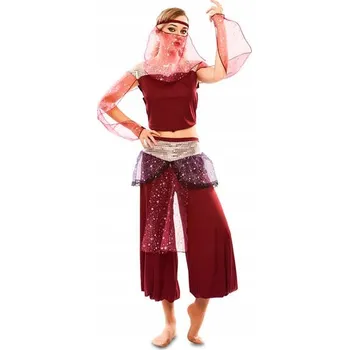 Karnevalový kostým KOSTÝM ARABSKÉ TANEČNICE BORDOVÝ ARABSKÁ TANEČNICE KARNEVAL M/L