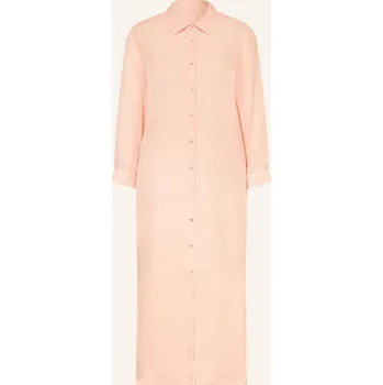 Dámské šaty 120%Lino Dámské Lněné Šaty S Košilovým Střihem, růžová, 34
