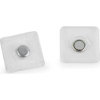 Knoflík Skryté magnetické zapínání k našití Ø8 mm Varianta: 2 transparent čtverec, Balení: 30 pár