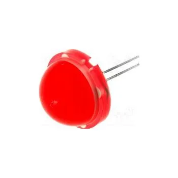 Dioda LED 20mm červená 4÷13mcd 120° Poč.výv 2 20mA Čelo vypouklé