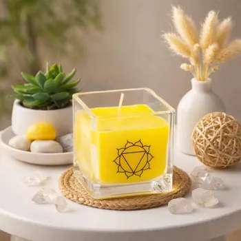 Svíčka Čakrová vonná svíčka ve skle-3.čakra