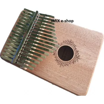 Perkuse Kalimba hudební nástroj 17 tónů včetně příslušenství - světlá