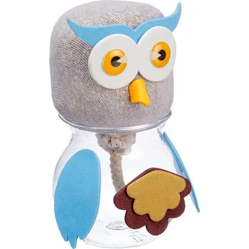 Travňáček sova – figurka s rostoucí trávou