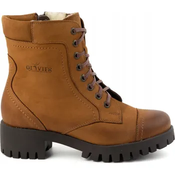 Dámská zimní obuv Kotníkové Boty dámské kožené zateplené zimní boty 272BB hnědé 36