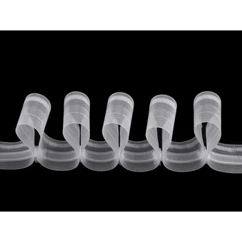 Záclonovka vlna / vlnitá šíře 50 mm, barva transparent