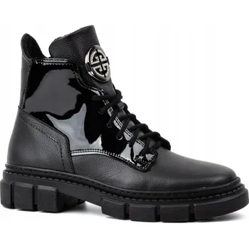 Dámská zimní obuv Dámské zimní zateplené kožené kotníkové Kotníkové Boty 1169 černé 40