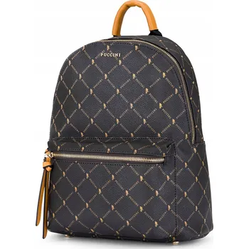 Dámský Batoh PUCCINI hnědý z ekologické kůže s monogramem BLXP0047P-2