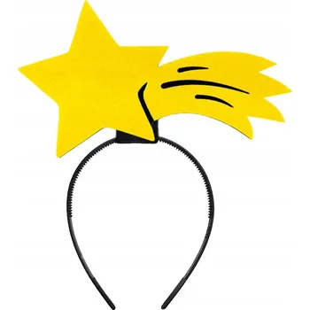 Čelenka ČELENKA PADající HVĚZDA BETLÉMSKÁ HVĚZDA PLSTĚNÁ ŽLUTÁ