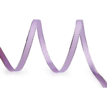 Stuha Stuha taftová šíře 6 mm s lurexem, střední, 502 fialová sv. stříbrná