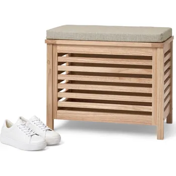 Truhla 691159 - Tchibo - Sedací truhla z masivního dřeva se sedákem - barva: hnědá